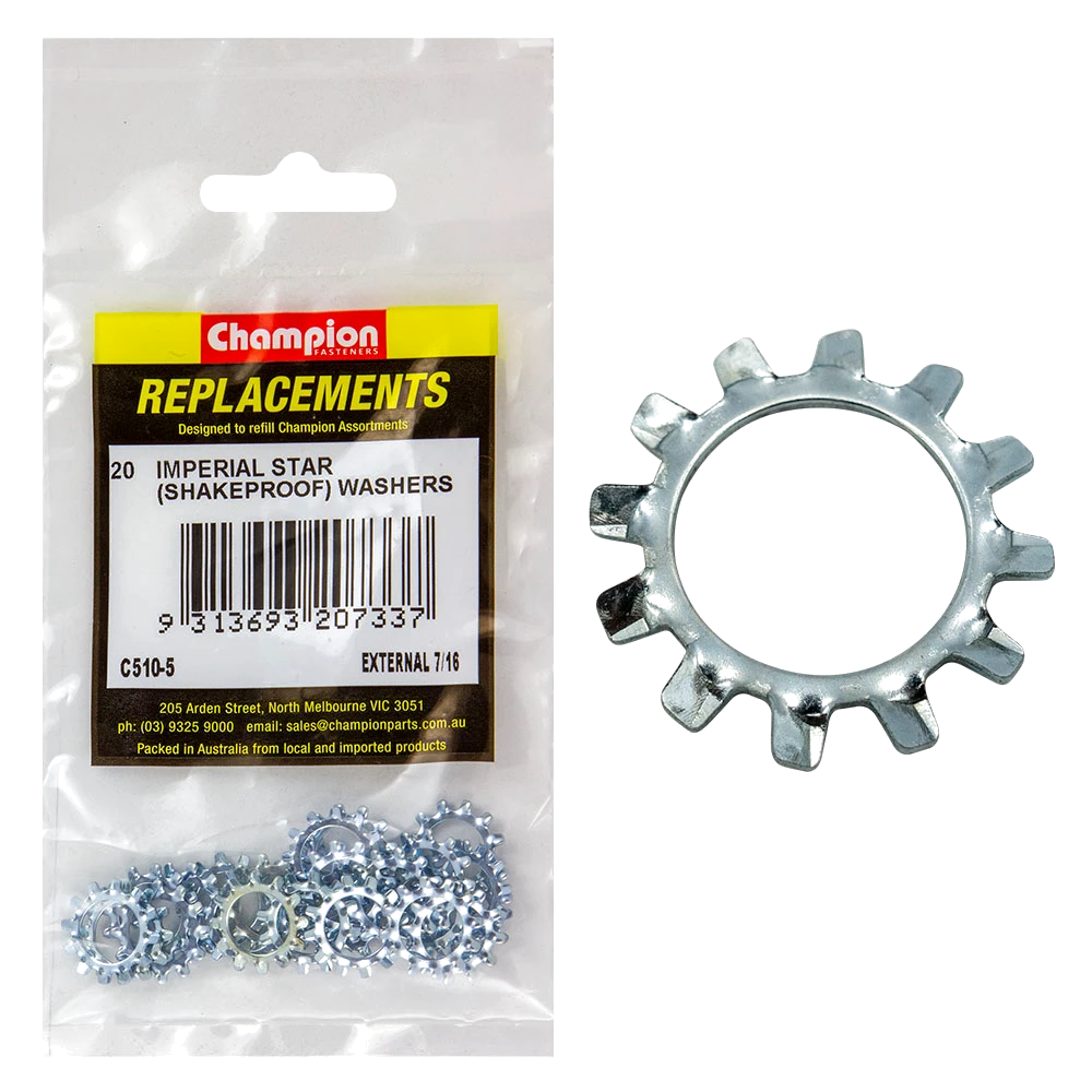 Champion 7/16in External Star Washer -20pk