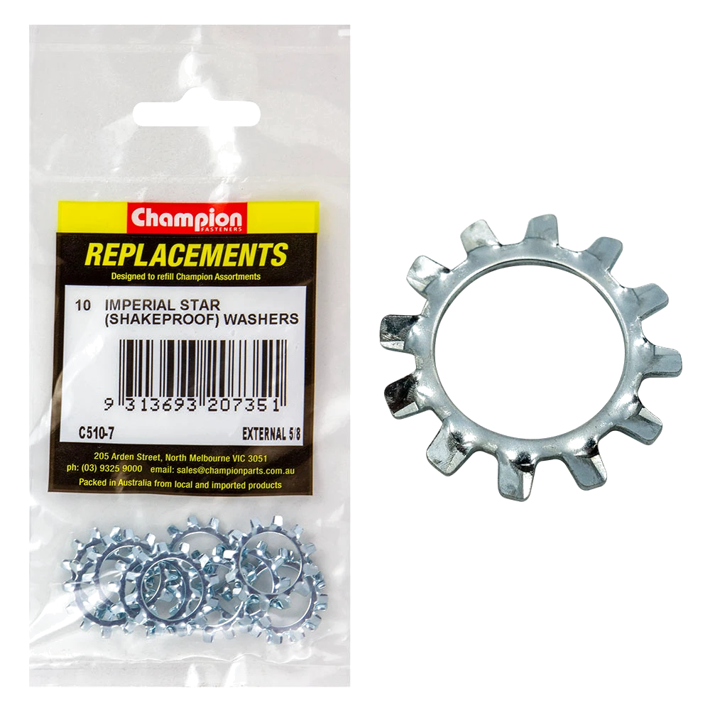 Champion 5/8in External Star Washer -10pk