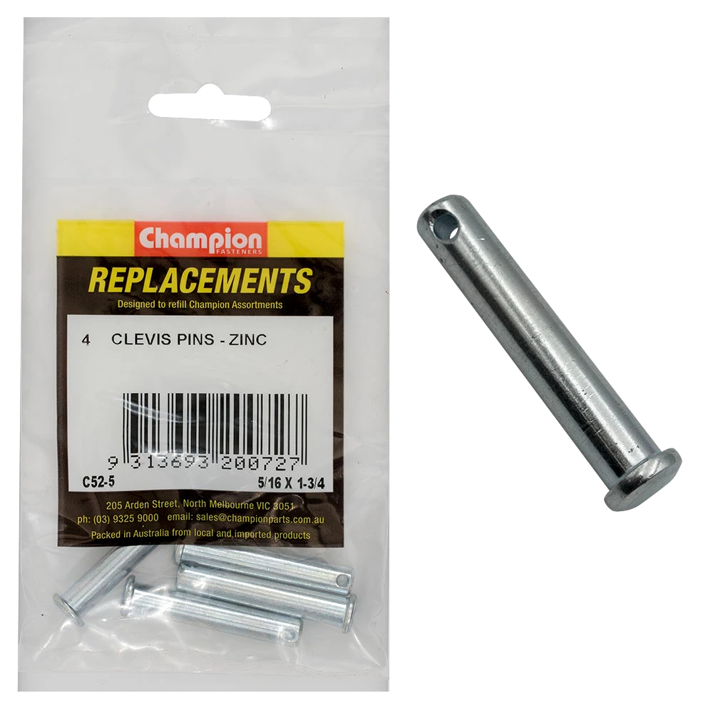 Champion 5/16in x 1-3/4in Clevis Pin -4pk