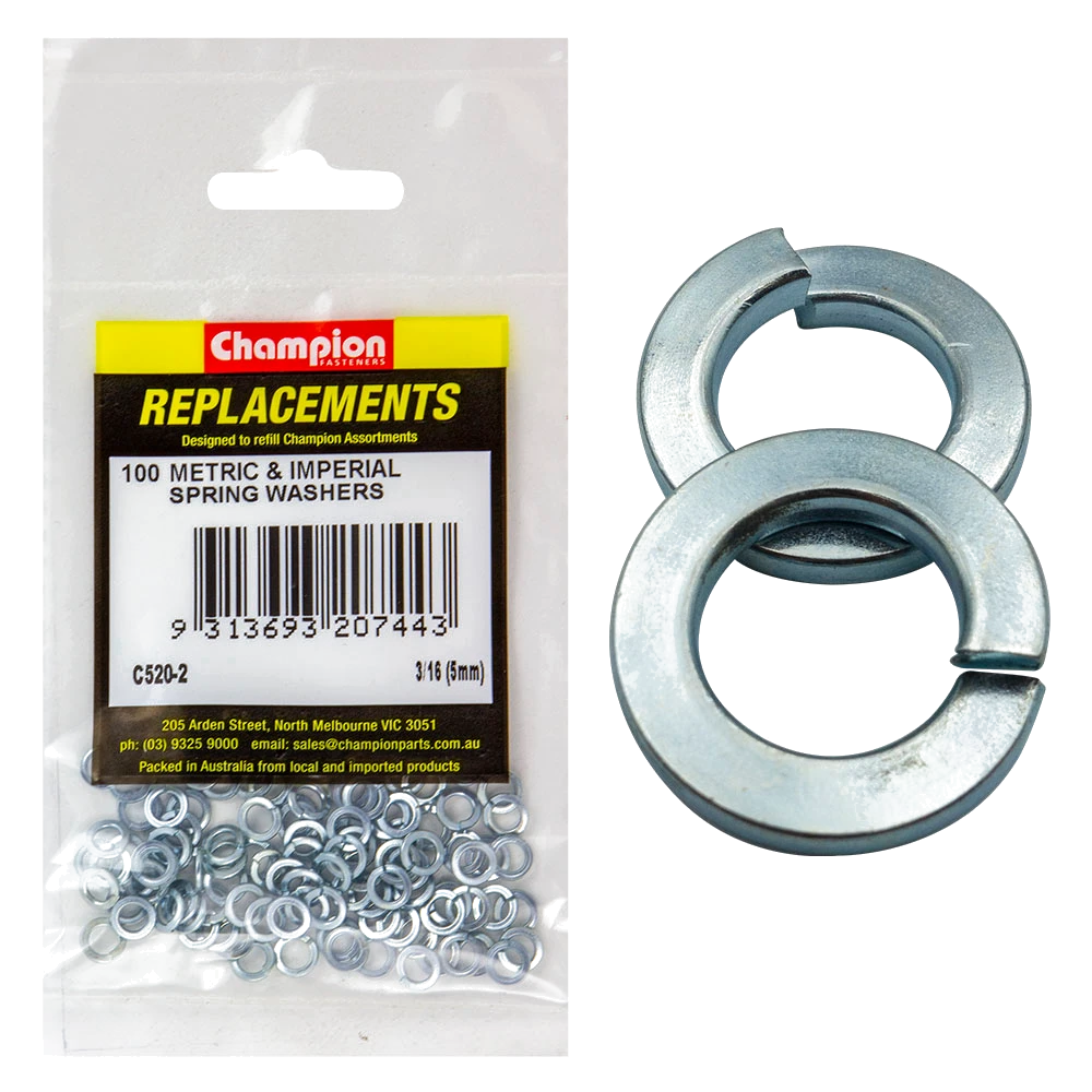 Champion 3/16in / 5mm Flat Section Spring Washer -100pk