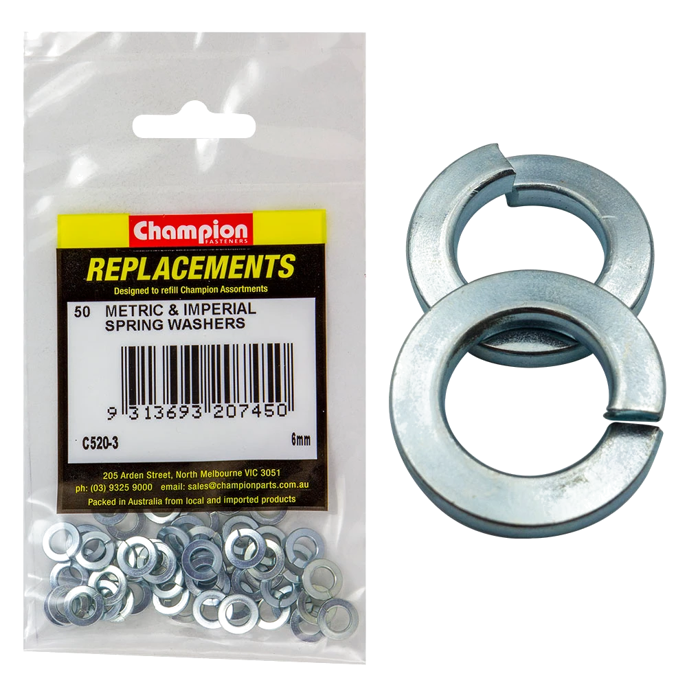 Champion 6mm Flat Section Spring Washer -50pk