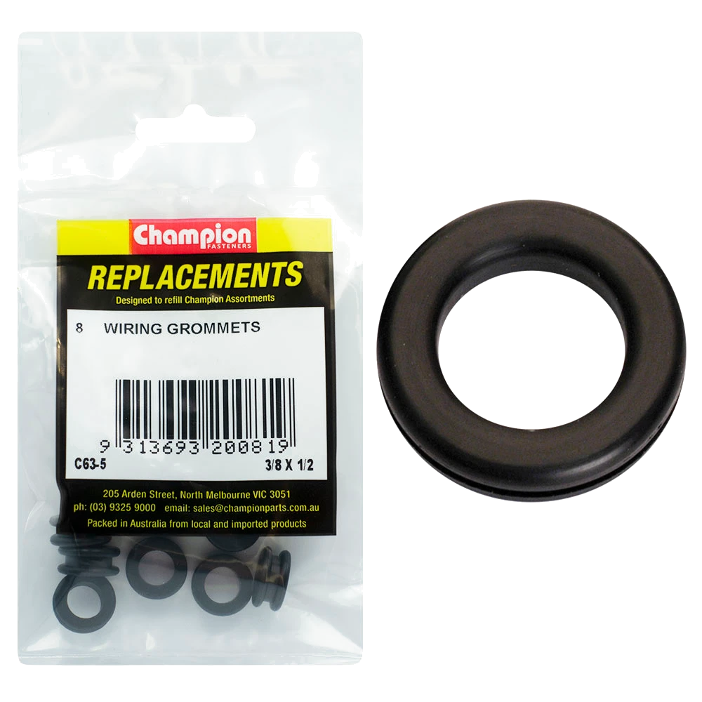Champion 10 x 12 x 17mm Rubber Wiring Grommet -8pk