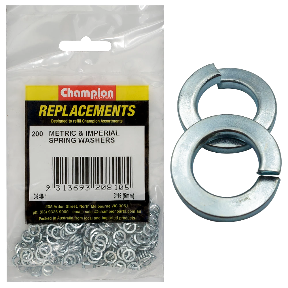 Champion 3/16in / 5mm Flat Section Spring Washer -200pk