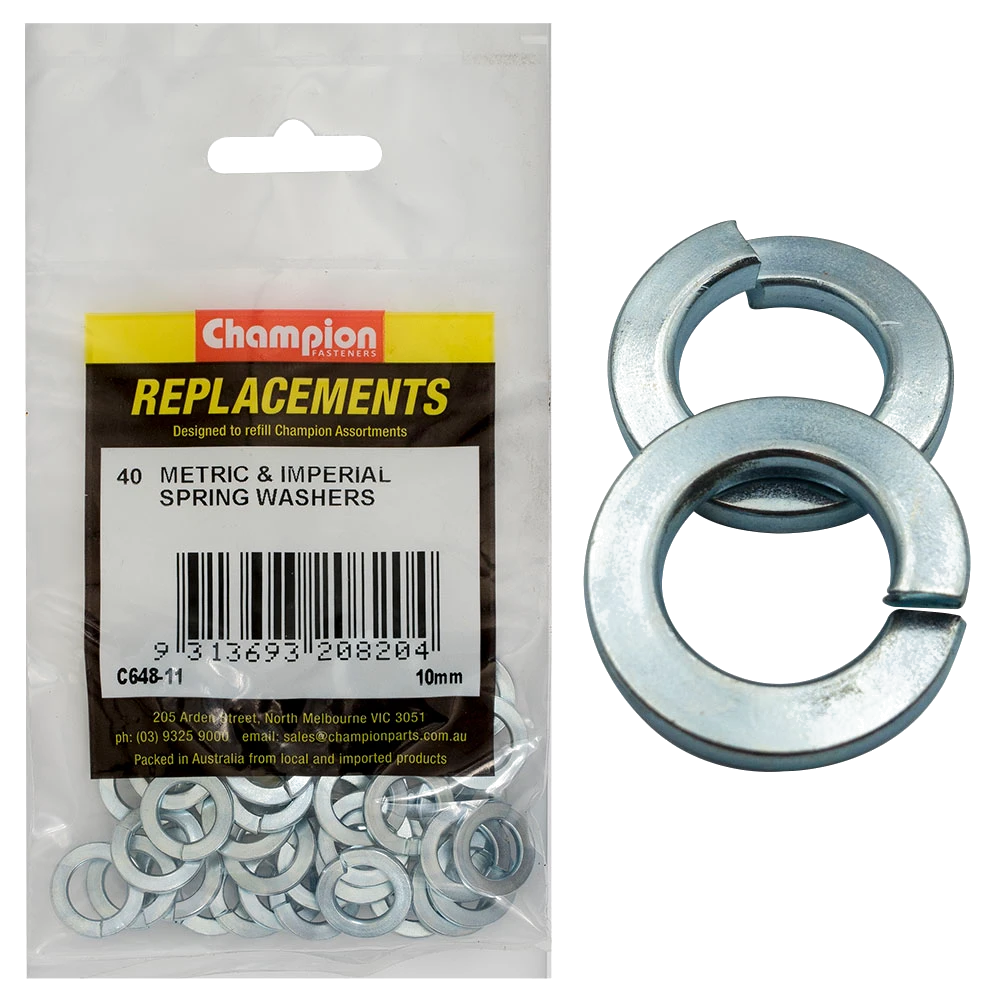 Champion 10mm Flat Section Spring Washer -40pk