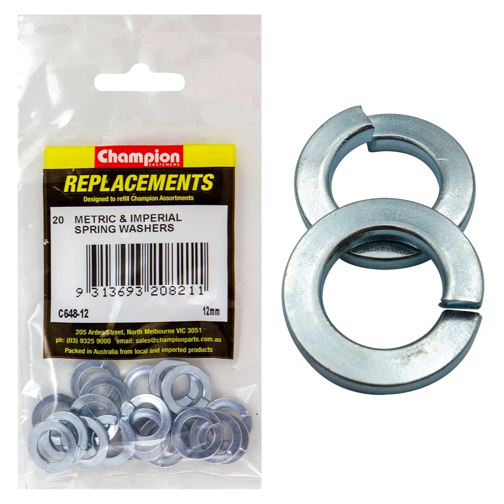 Champion 12mm Flat Section Spring Washer -20pk