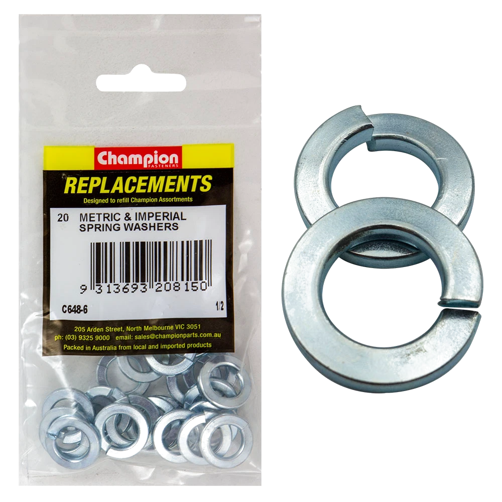 Champion 1/2in Flat Section Spring Washer -20pk