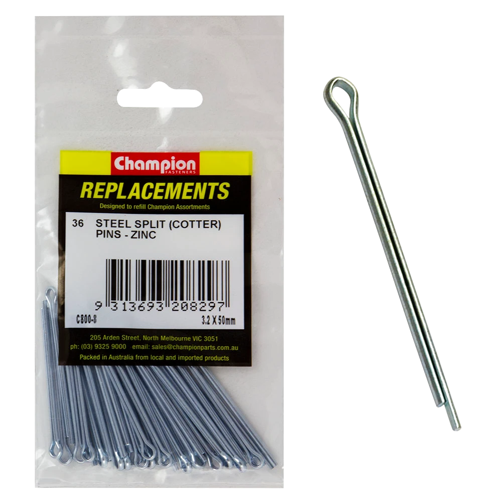 Champion 3.2mm x 50mm Steel Split (Cotter) Pin -36pk