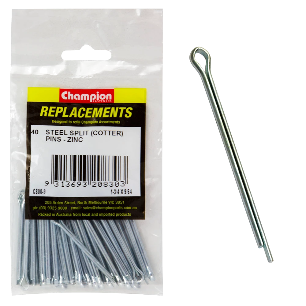Champion 9/64in x 45mm Steel Split (Cotter) Pin -40pk