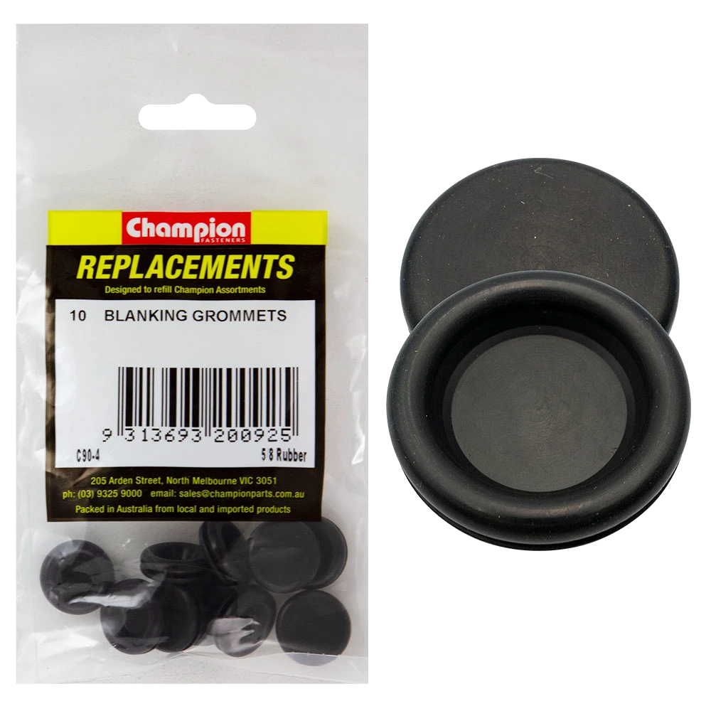 Champion 16mm Rubber Blanking Grommets -10pk