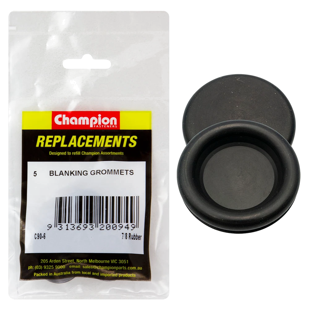 Champion 22mm Rubber Blanking Grommets -5pk