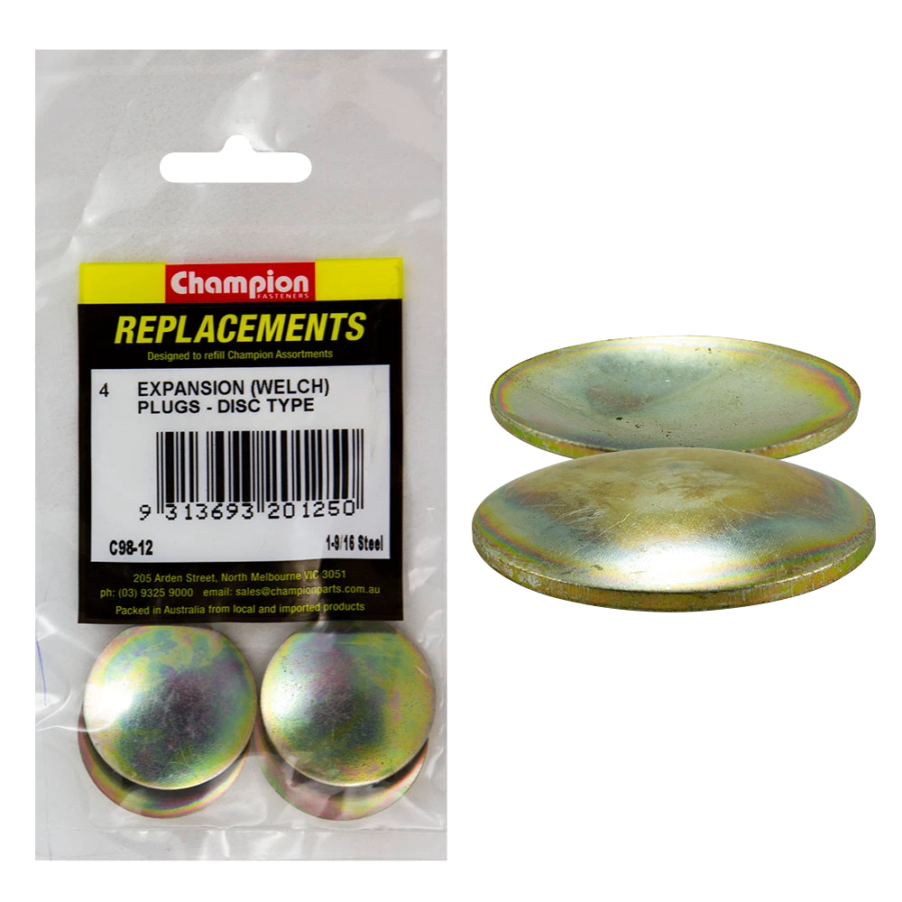 Champion 1-9/16in Expansion (Frost) Plug-Lens/Disc Type-4pk*