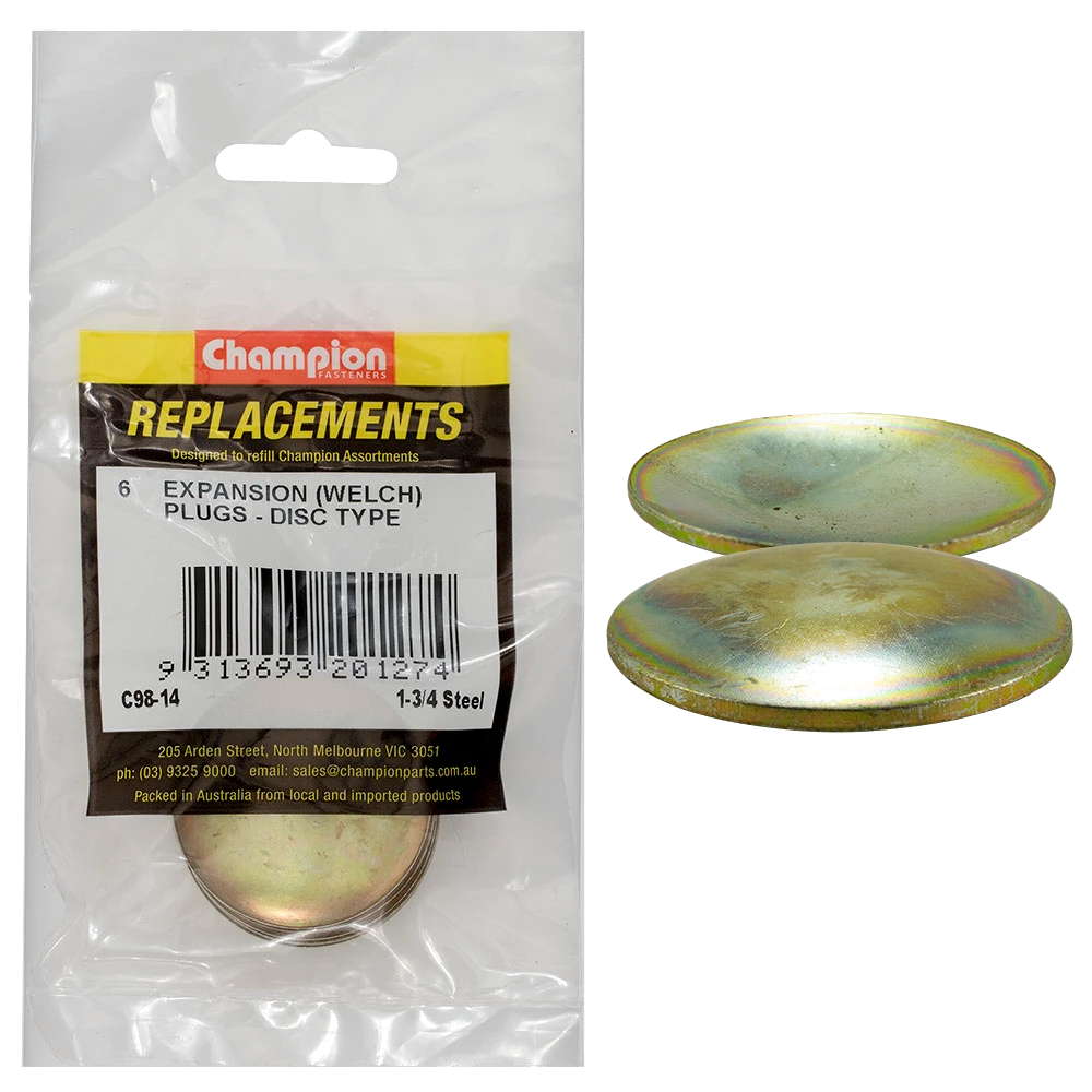 Champion 1-3/4in Expansion (Frost) Plug-Lens/Disc Type- 6pk*