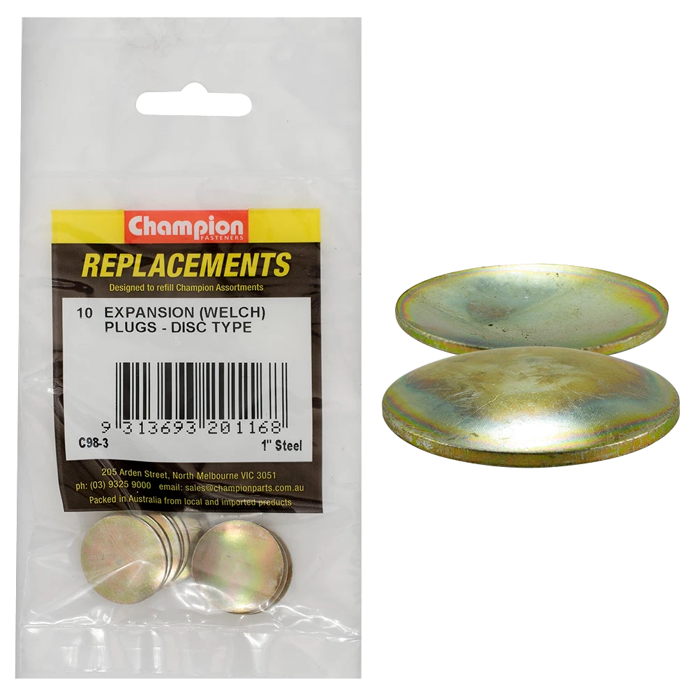 Champion 1in Steel Expansion (Frost) Plug-Lens/DiscType-10p*