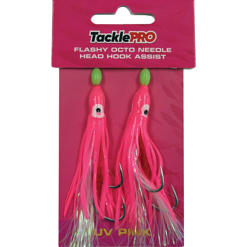 TacklePro Flashy Octopus Assist Hook - UV Pink - 2pc
