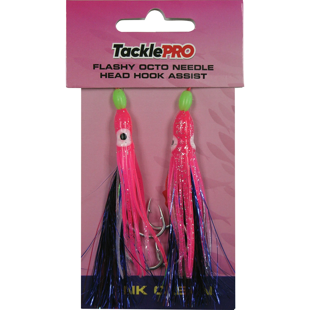 TacklePro Flashy Octopus Assist Hook - Pink 2pc