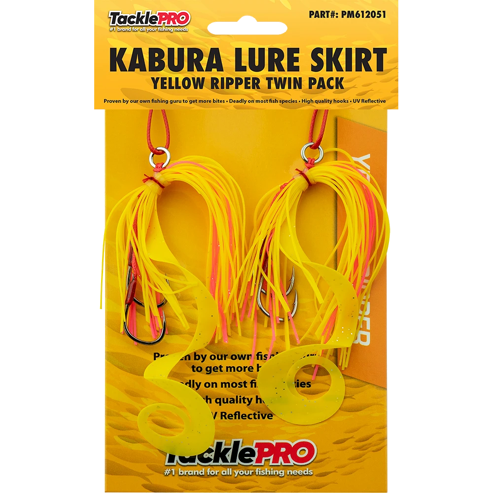 TacklePro Kabura Lure Skirt - Yellow Ripper (Twin Pack)