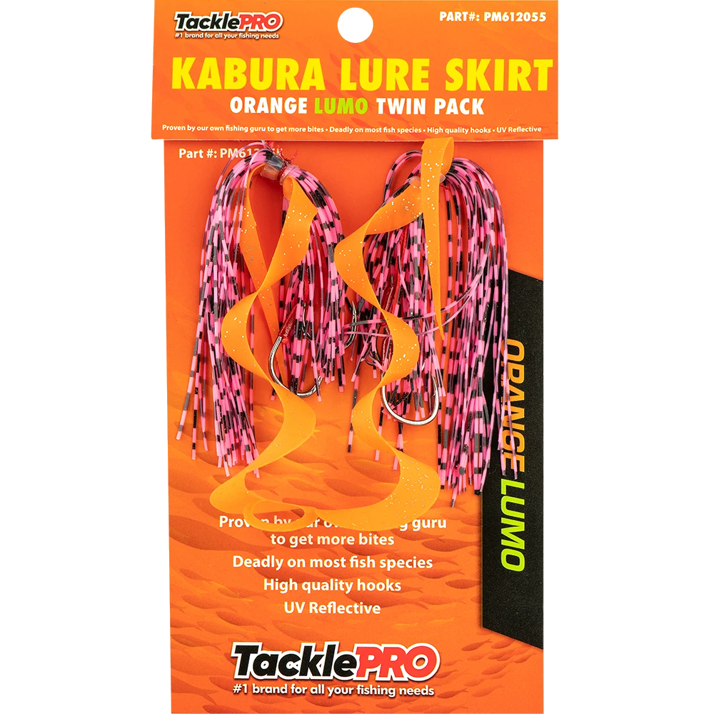 TacklePro Kabura Lure Skirt - Orange/Lumo (Twin Pack)