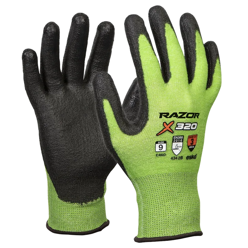 Esko Razor X320 Hi-Vis Green Cut 3 Glove