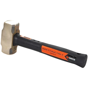 Groz Indestructible Handle Brass Head Hammer 4lb/1.8kg