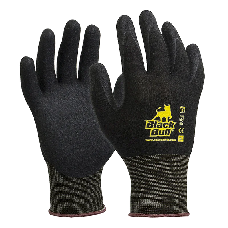 Esko Black Bull Nitrile Glove Header Carded