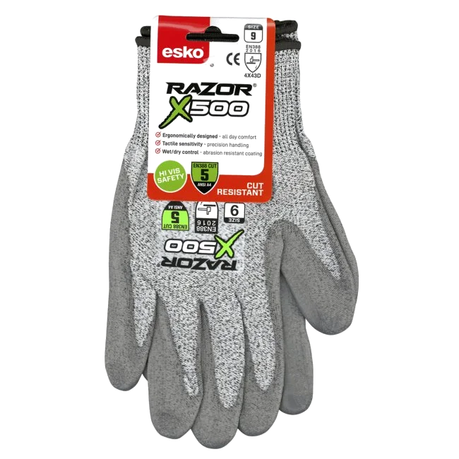 Esko Razor X500 Cut 5 PU Dip Glove Header Carded - Image 2