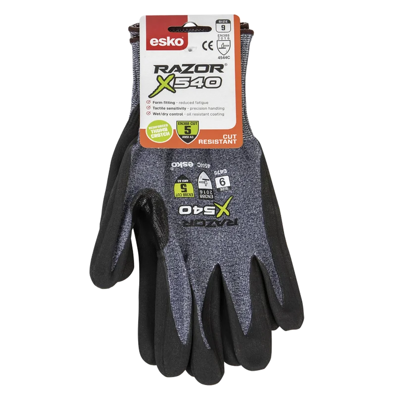 Esko Razor X540 Cut 5 Glove, Header Carded