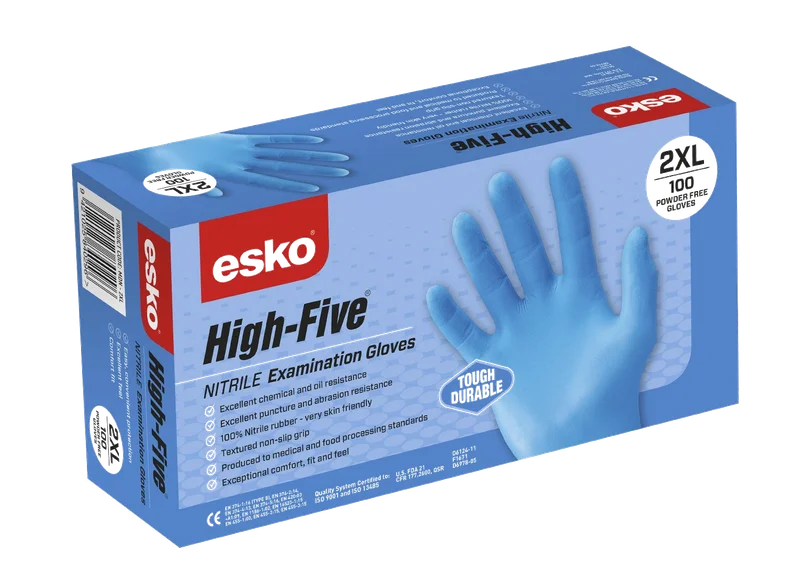 Esko High Five Industrial Blue Nitrile Glove