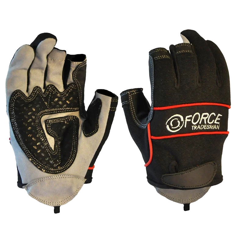 Two Finger Mechanics Glove, Black