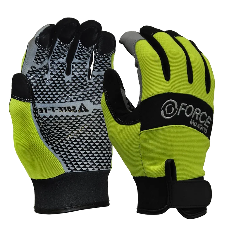 Hi-Vis Mechanics Glove, Silicone Grip Tread