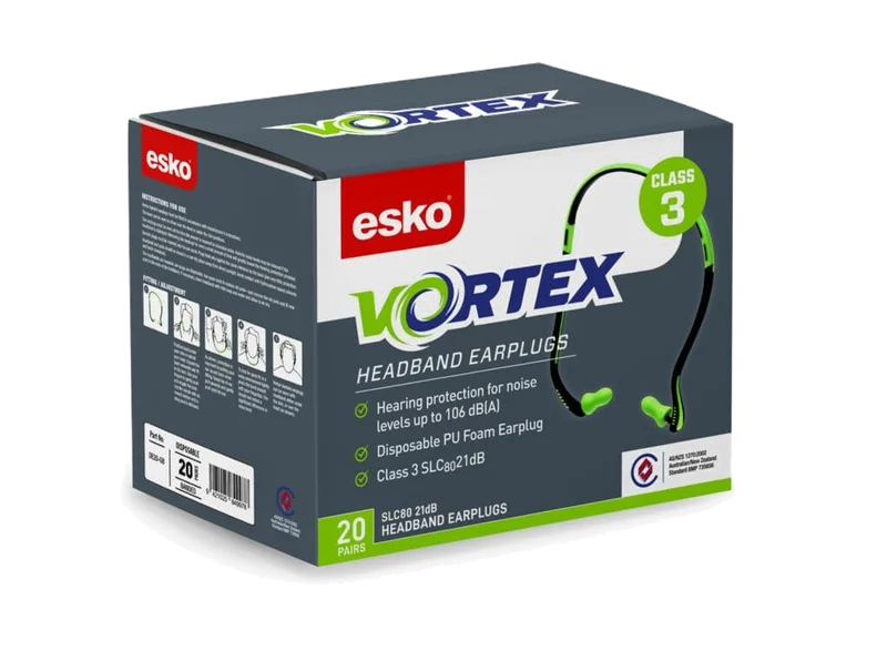 Esko Vortex Class 3 Headband Earplug, Box 20