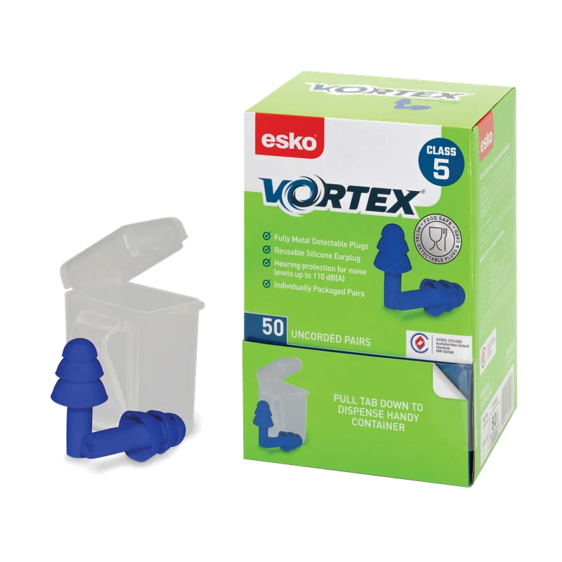 Esko Vortex Earplugs Blue Uncorded Reusable