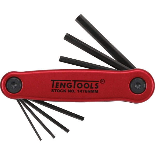 Teng 7pc Fold-Up Metric Hex Key Set - 1.5-6.0mm