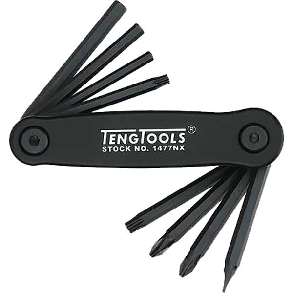 Teng 8pc Fold-Up Key Set - Ft/Ph/Pz/Hex/TX