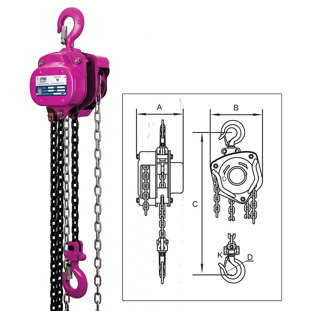 ITM Chain Block-Heavy Duty-1 Ton-3 Meter Lift