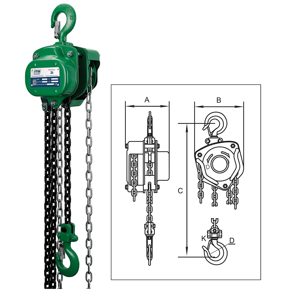 ITM Chain Block-Heavy Duty-2 Ton-3 Meter Lift