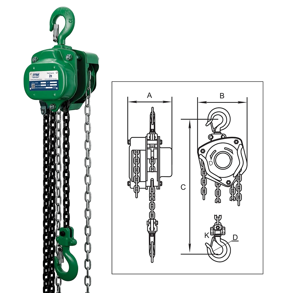 ITM Chain Block-Heavy Duty-2 Ton-6 Meter Lift