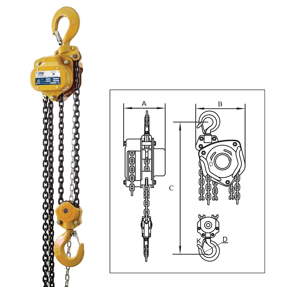 ITM Chain Block-Heavy Duty-3 Ton-3 Meter Lift