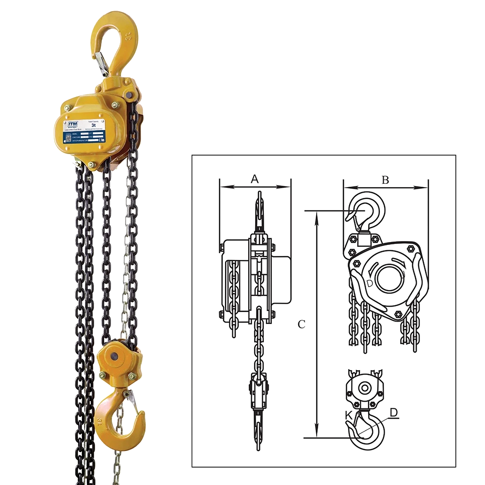 ITM Chain Block-Heavy Duty-3 Ton-6 Meter Lift