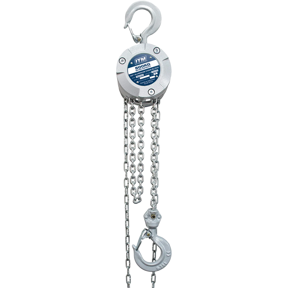 ITM Chain Block Aluminium 360 Degree 500kg 3M Lift