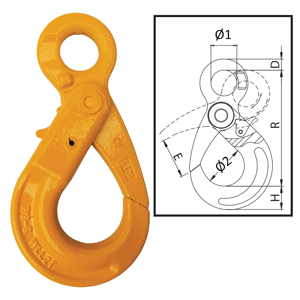 ITM G80 Eye Self Locking Hook-7-8mm Chain