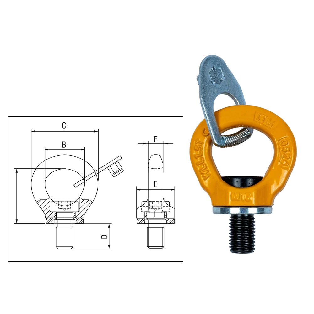 ITM G80 Lifting Point-Swivel Eye Bolt-M30-12 T