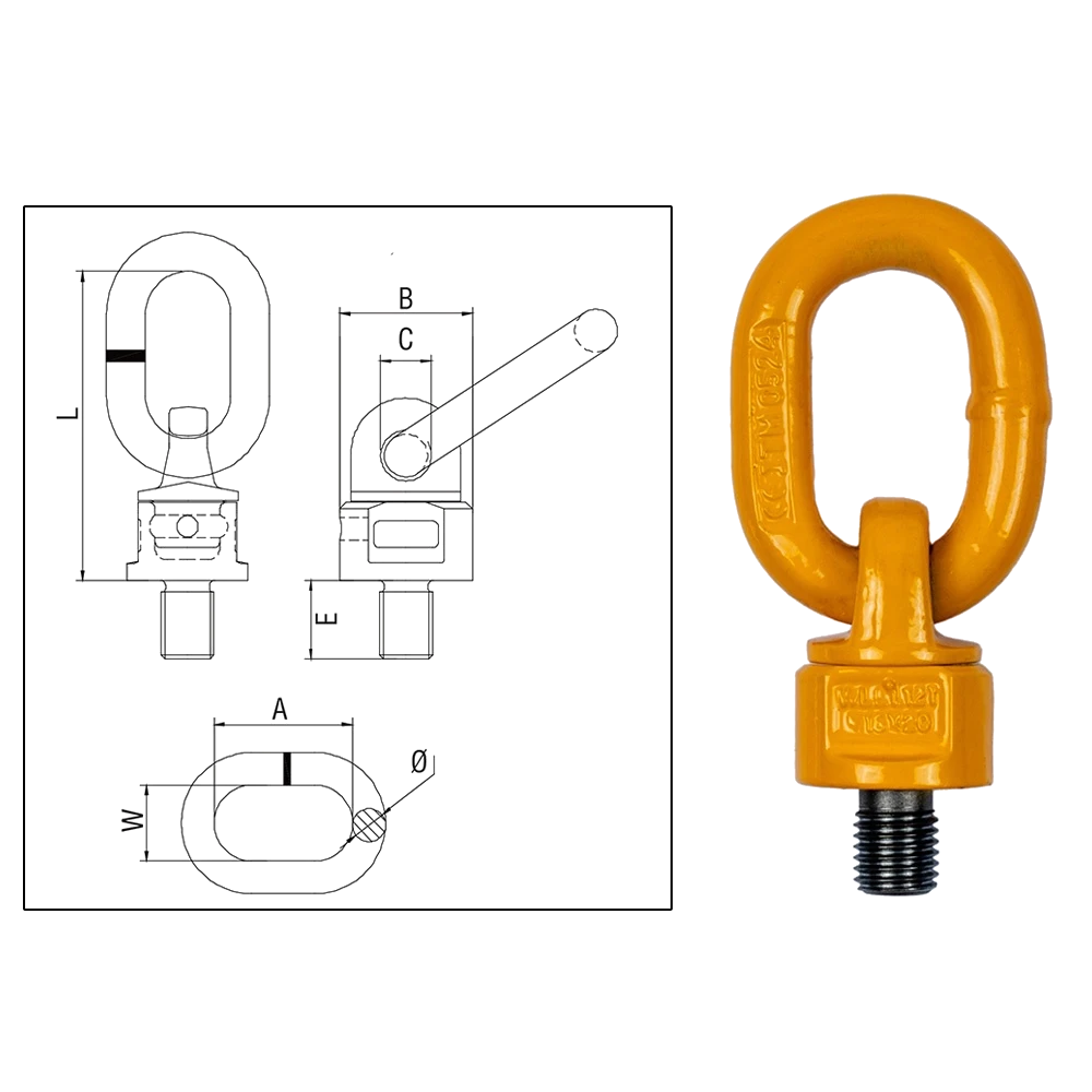 ITM G80 Lifting Point-Oblong Eye Bolt-M10-1 T