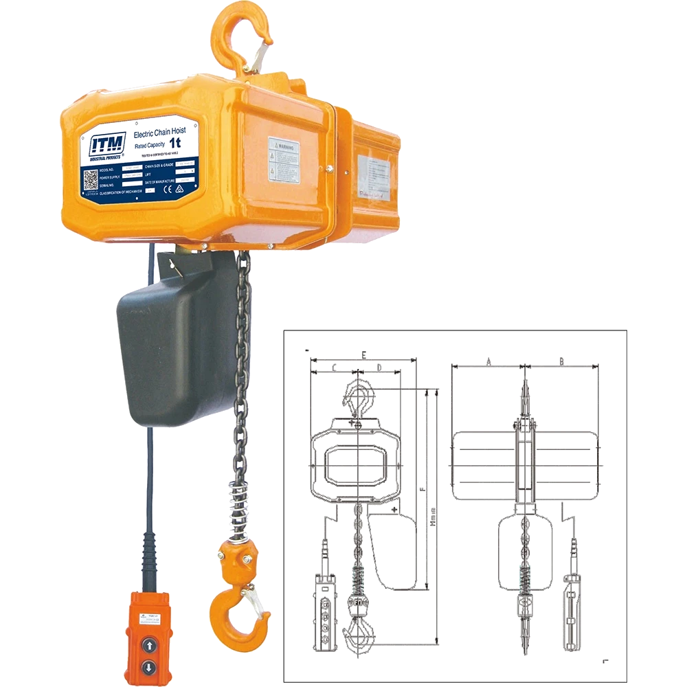 ITM 240V Electric Hoist-1 Ton-3 Meter Lift