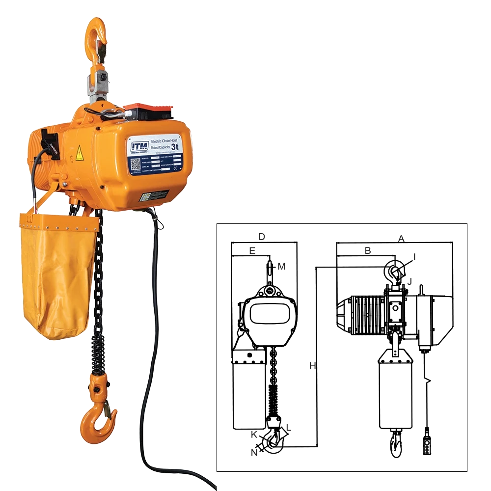 ITM Electric Hoist-415V-3 Ton-3 Meter Lift