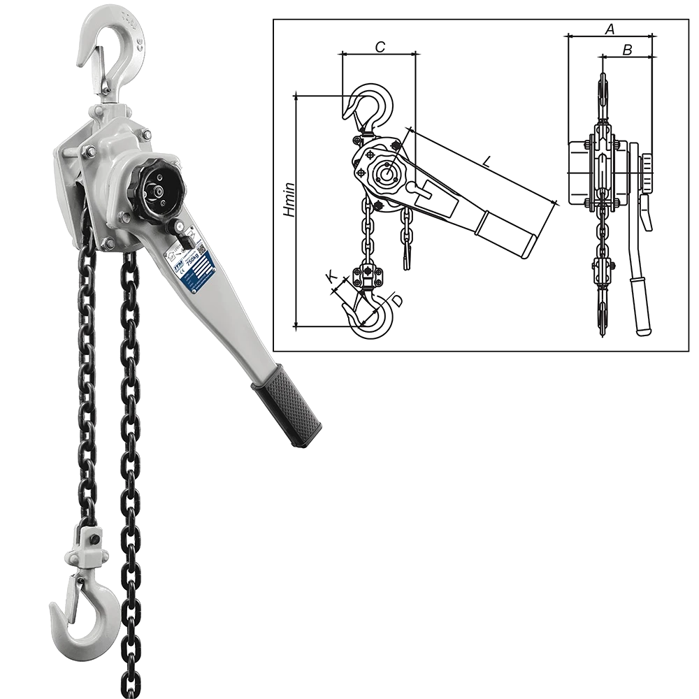 ITM Lever Hoist-Heavy Duty-750 kg-1.5 Meter Lift
