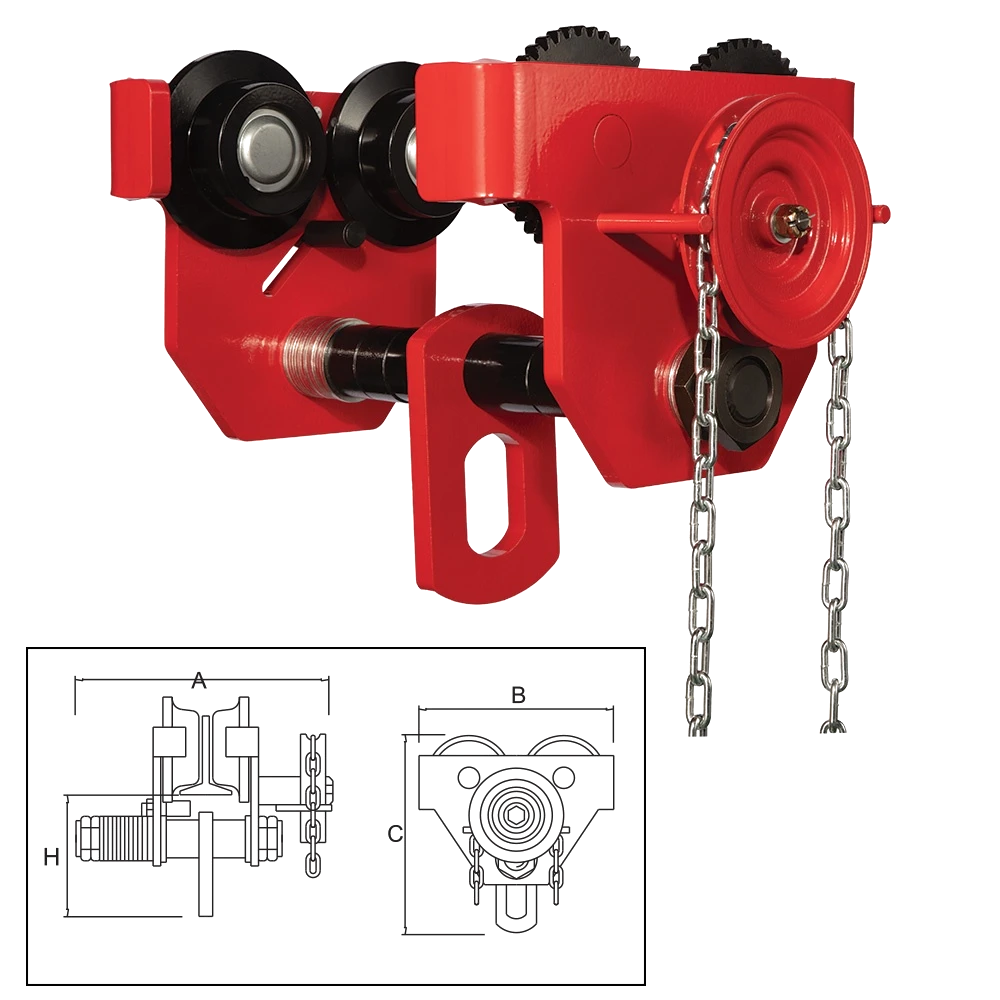 ITM Geared Girder Trolley-5 Ton-100-305mm Beam Width