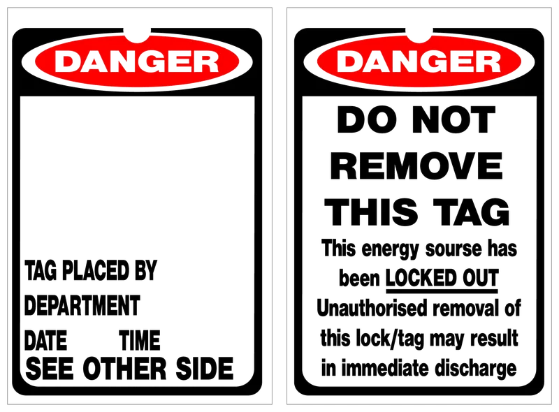 DANGER Energy Source Lockout Tag