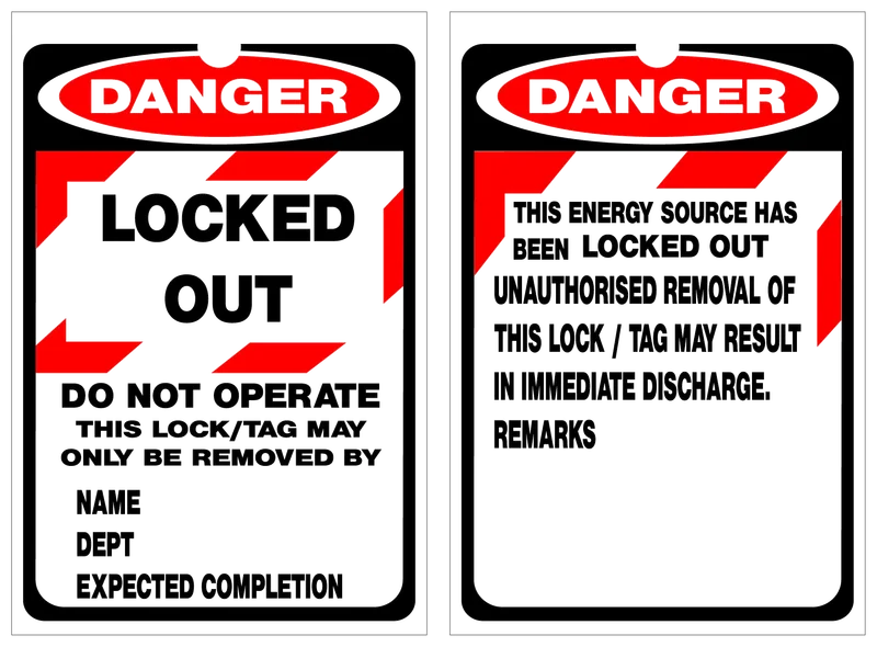 DANGER Locked Out Energy Source Lockout Tag