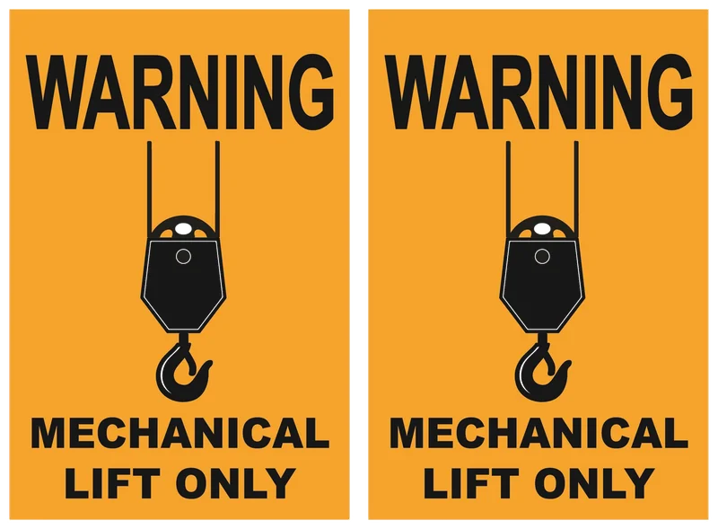 WARNING Mechanical Lift Only Lockout Tag