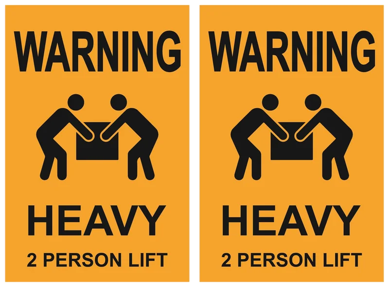 WARNING Heavy 2 Person Lift Lockout Tag